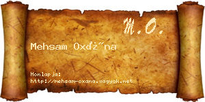 Mehsam Oxána névjegykártya